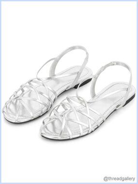 Strappy Flats Slingback Faux Leather Gladiator Flat Sandals Open Toe